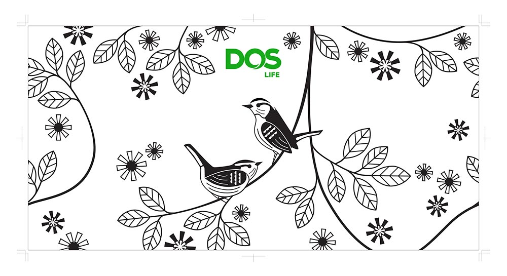 ออกแบบลายแพทเทิร์นสำหรับทำสกรีน DOS LIFE Birds Pattern