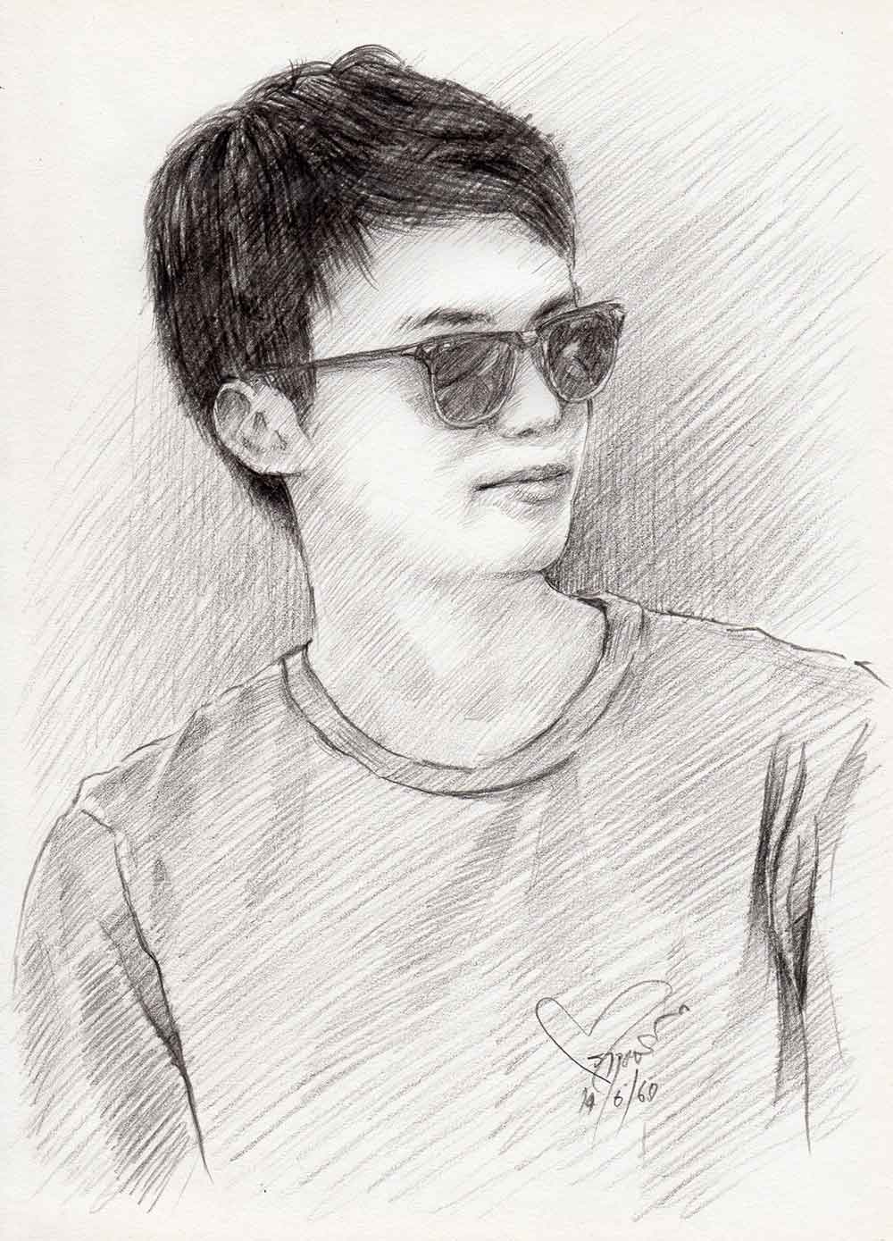 ผลงานภาพเหมือน ภาพวาดบุคคล Drawing Portrait วาดภาพเหมือนด้วยลายเส้นดินสอ