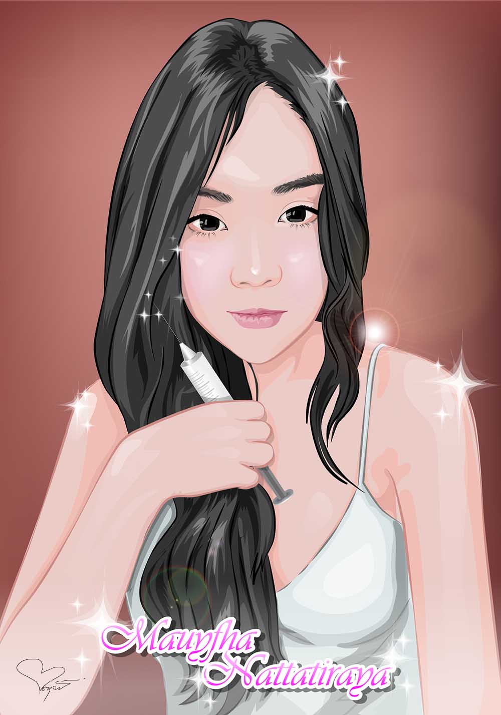 วาดภาพเหมือนสไตล์เวคเตอร์ (Vector Portrait) วาดภาพด้วย Illustrator