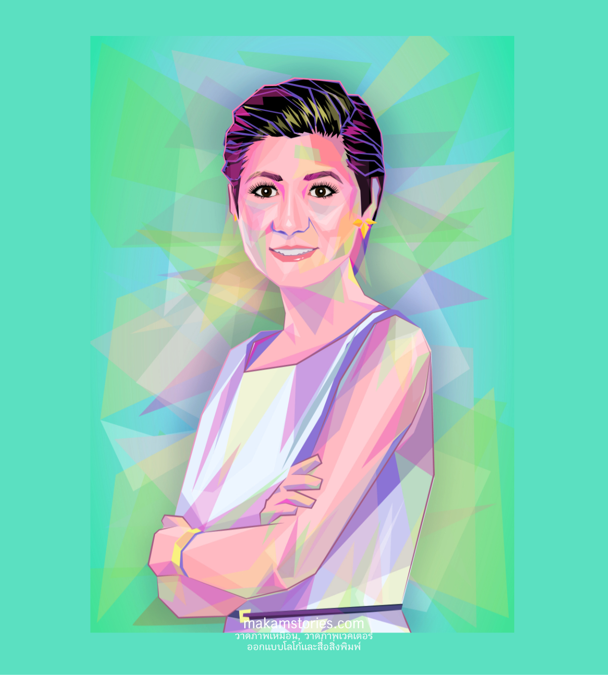ภาพวาด Vector Protrait สไตล์ Polygon Art