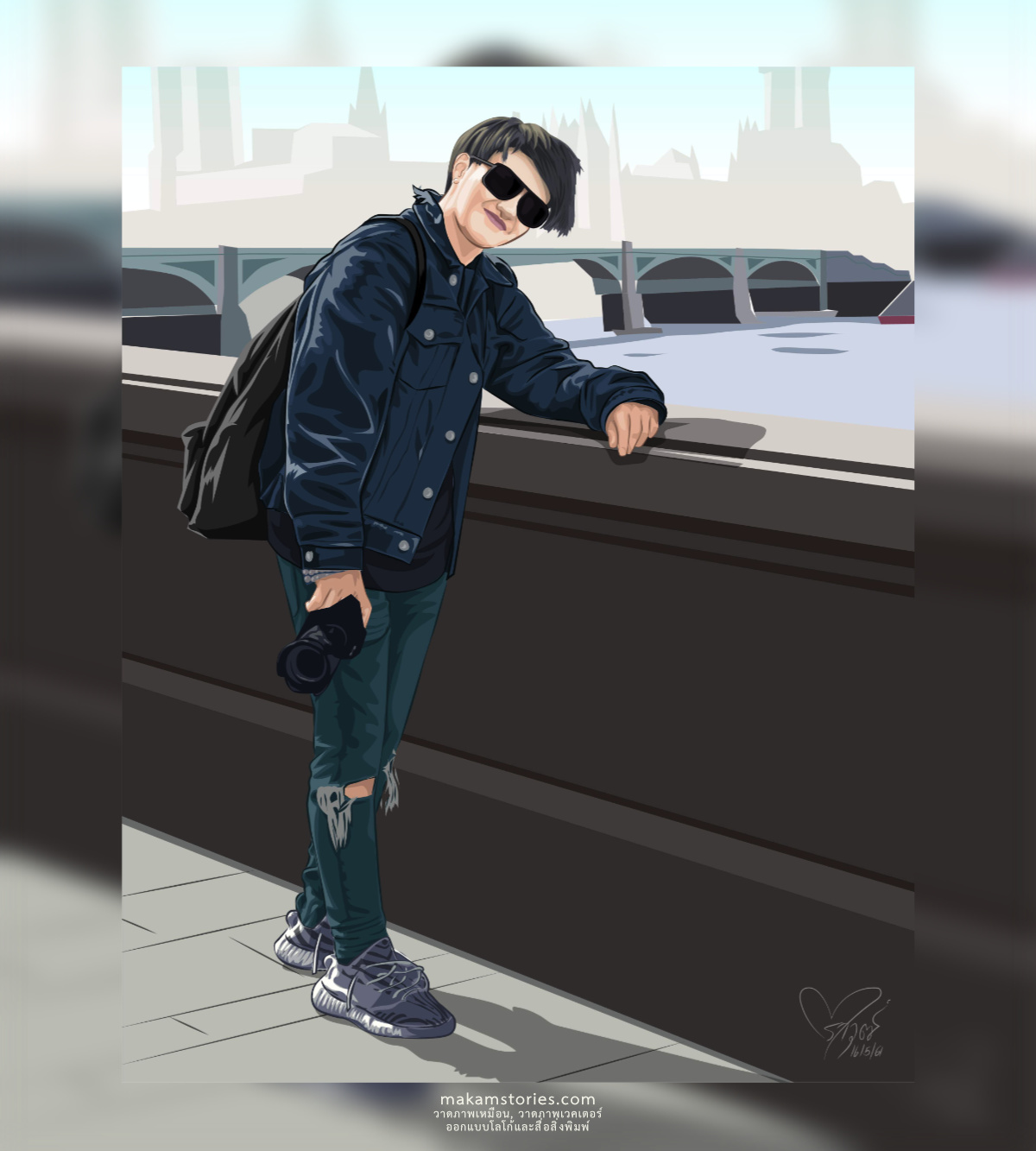 ภาพวาดสไตล์เวคเตอร์ ภาพเหมือนที่วาดด้วยโปรแกรม Affinity Designer
