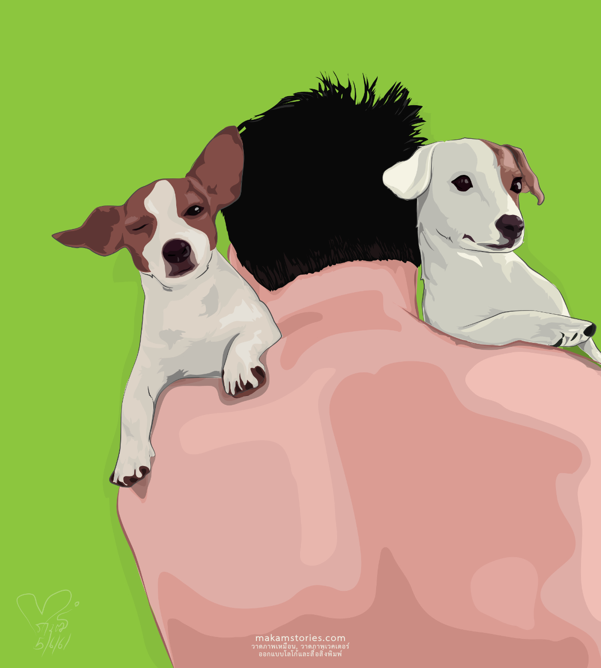 ภาพวาดสไตล์เวคเตอร์ คนกับสุนัข ภาพวาดเวคเตอร์สัตว์เลี้ยง