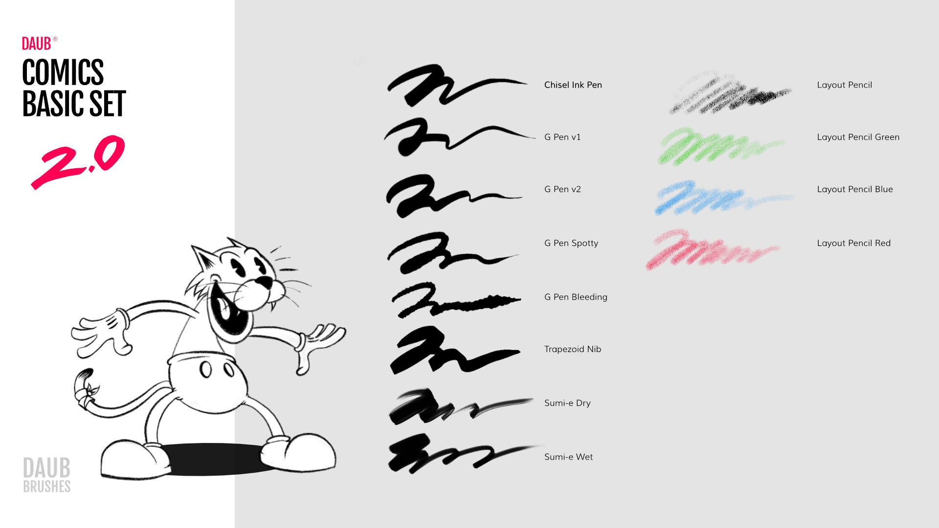 หัวแปรง (Brushes) สไตล์ปากกาหมึก G-Pen และหัวแปรงแบบดินสอ (Pencil Brushes)
