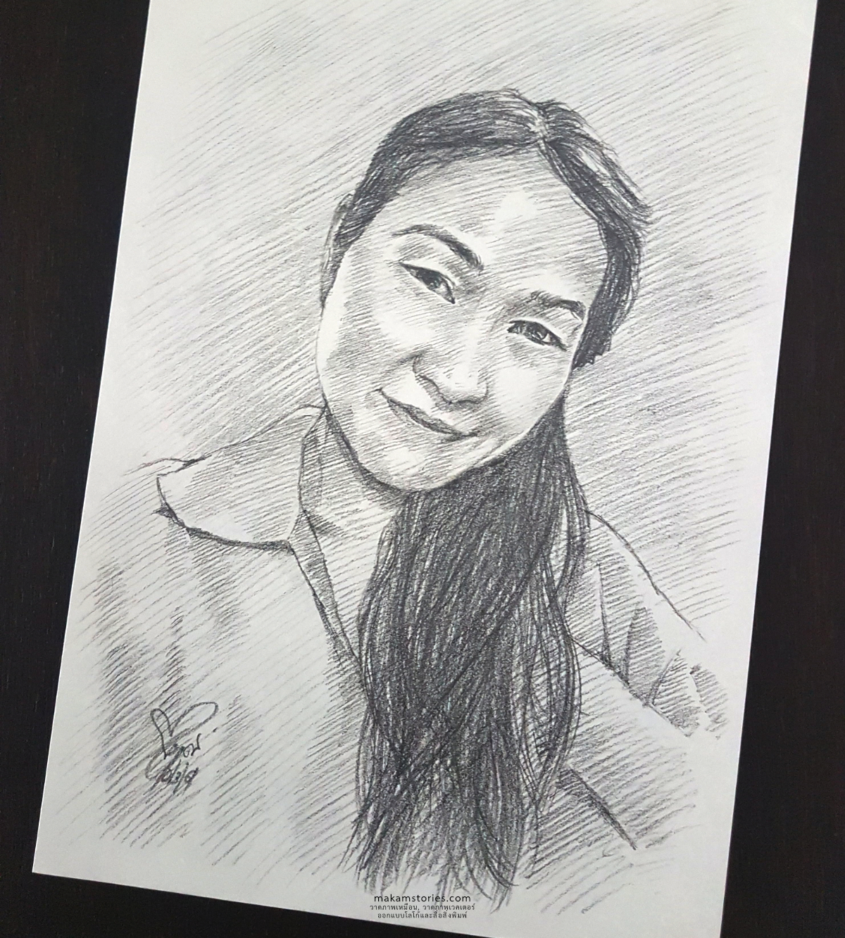 Drawing Portrait ภาพเหมือนลายเส้น ภาพวาดลายเส้นผู้หญิง