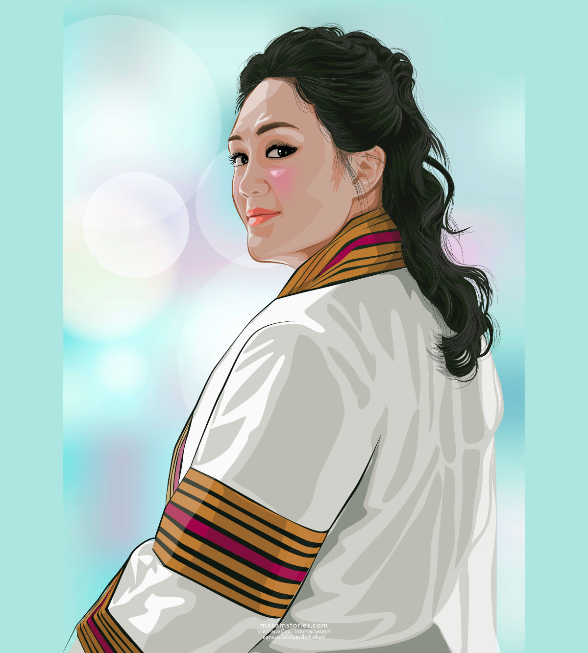 วาดภาพเหมือนเวคเตอร์ วาดภาพเหมือนที่ระลึกสำหรับรับปริญญา วาดภาพเหมือน Affinity Designer