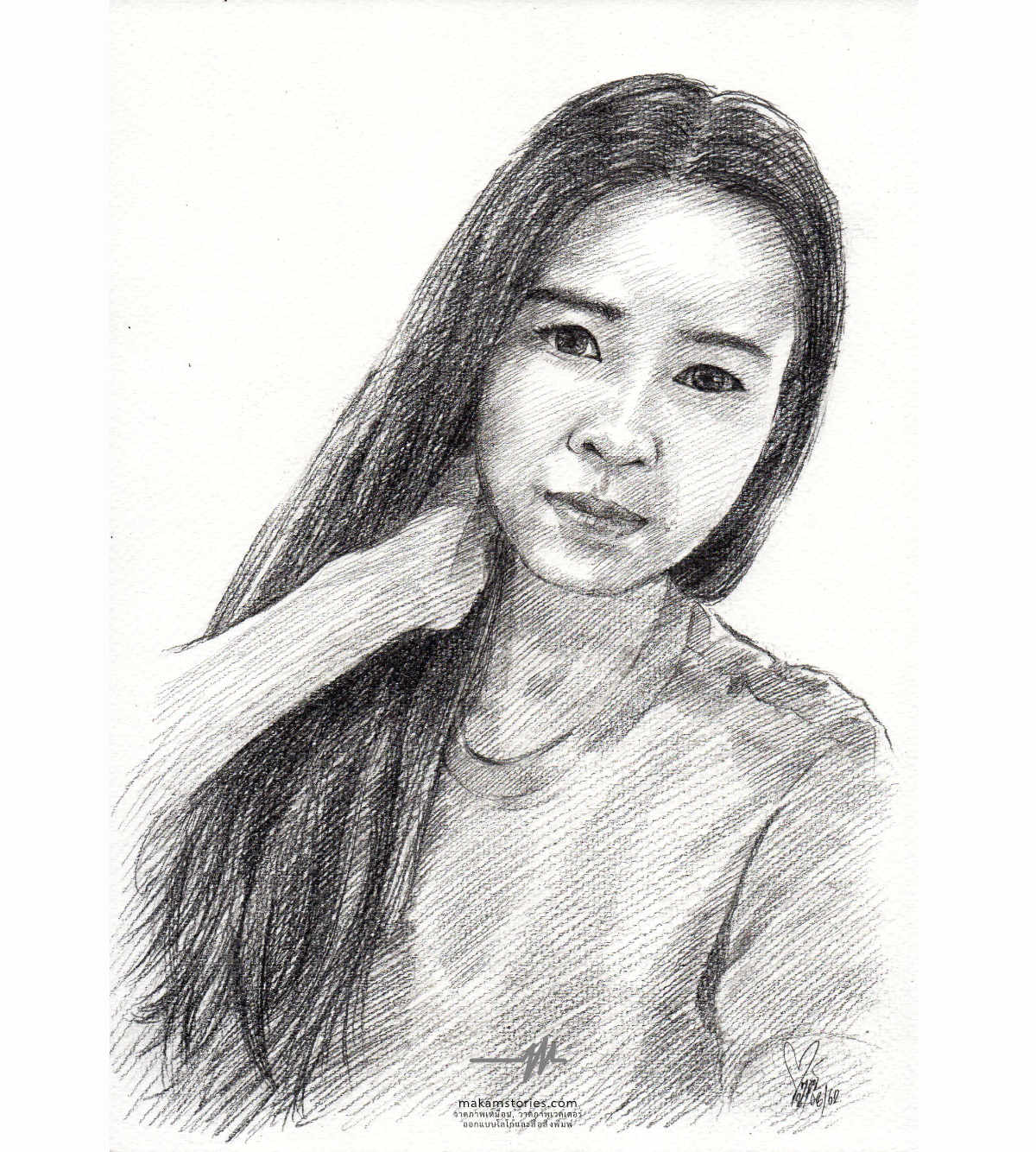 ภาพเหมือนลายเส้น (Drawing Portrait) ภาพวาดสไตล์ลายเส้นดินสอ