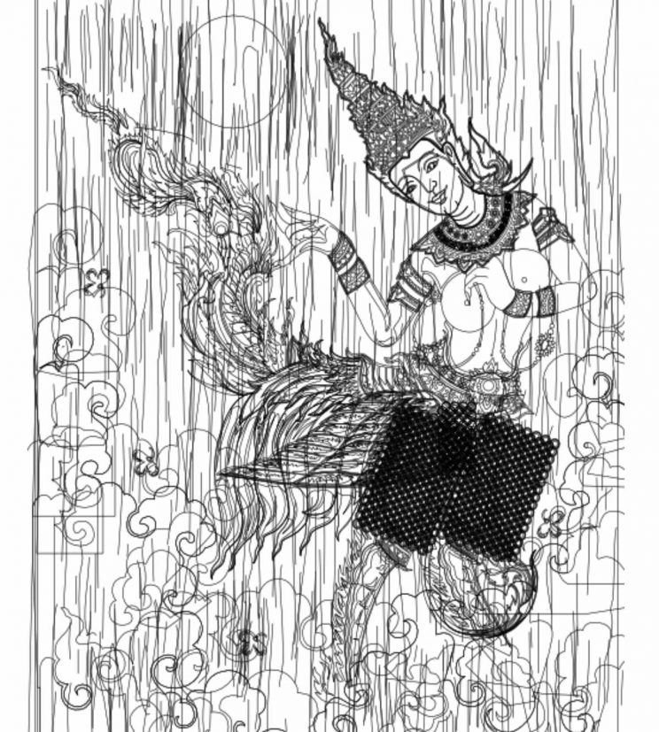 วาดภาพเวกเตอร์ วาดภาพประกอบกินรี วาดภาพลายไทยสไตล์เวกเตอร์ ด้วยโปรแกรม Affinity Designer
