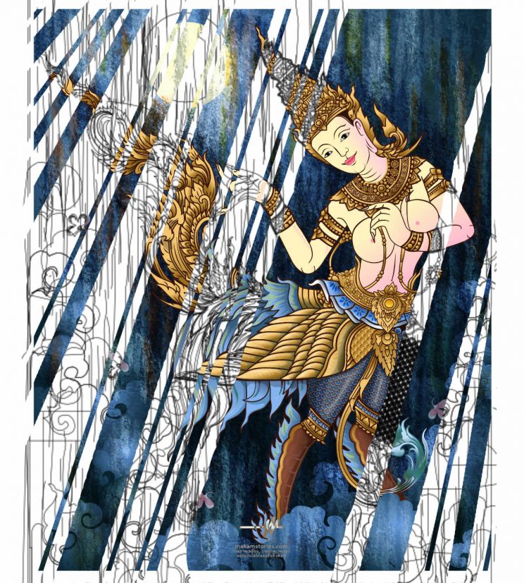 วาดภาพเวกเตอร์ วาดภาพประกอบกินรี วาดภาพลายไทยสไตล์เวกเตอร์ ด้วยโปรแกรม Affinity Designer