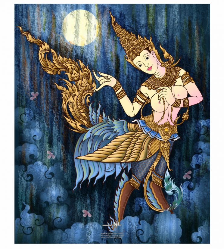 วาดภาพเวกเตอร์ วาดภาพประกอบกินรี วาดภาพลายไทยสไตล์เวกเตอร์ ด้วยโปรแกรม Affinity Designer