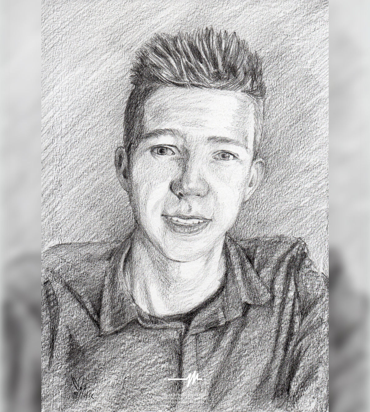 วาดภาพเหมือนลายเส้น ภาพวาดรออิ้งผู้ชาย ภาพวาดลายเส้นชาวต่างชาติ Drawing Portrait