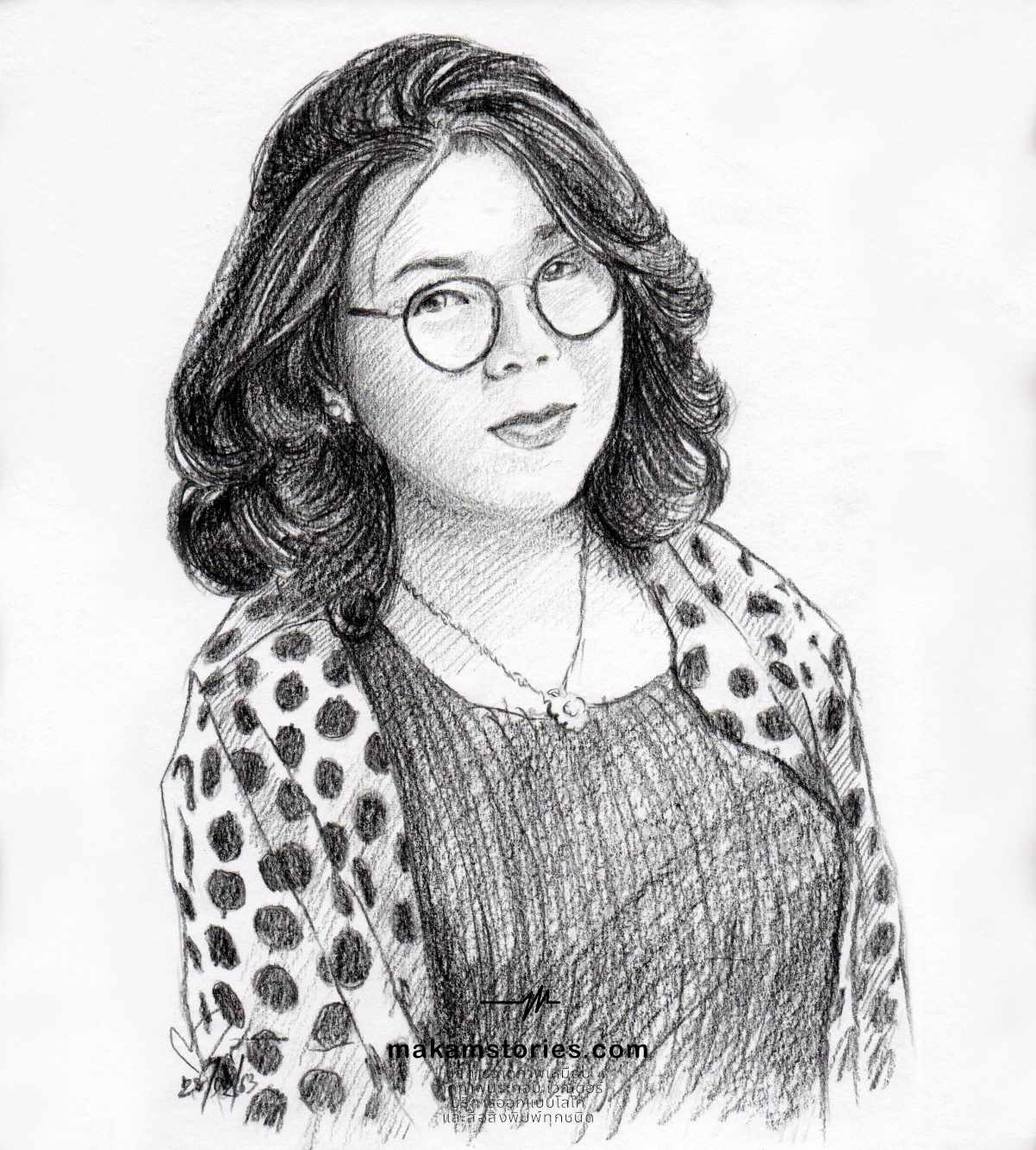วาดภาพเหมือนลายเส้นดินสอ ภาพเหมือนดรออิ้ง ภาพวาดลายเส้น Drawing Portrait