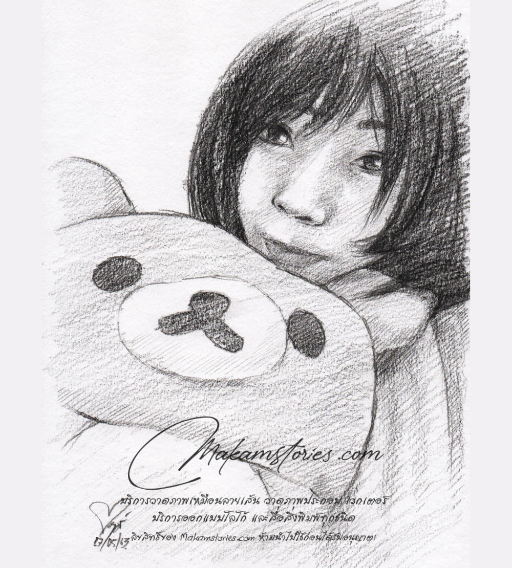 วาดภาพเหมือนลายเส้น ภาพวาดดรออิ้งลายเส้นดินสอ Drawing Portrait with Pencil