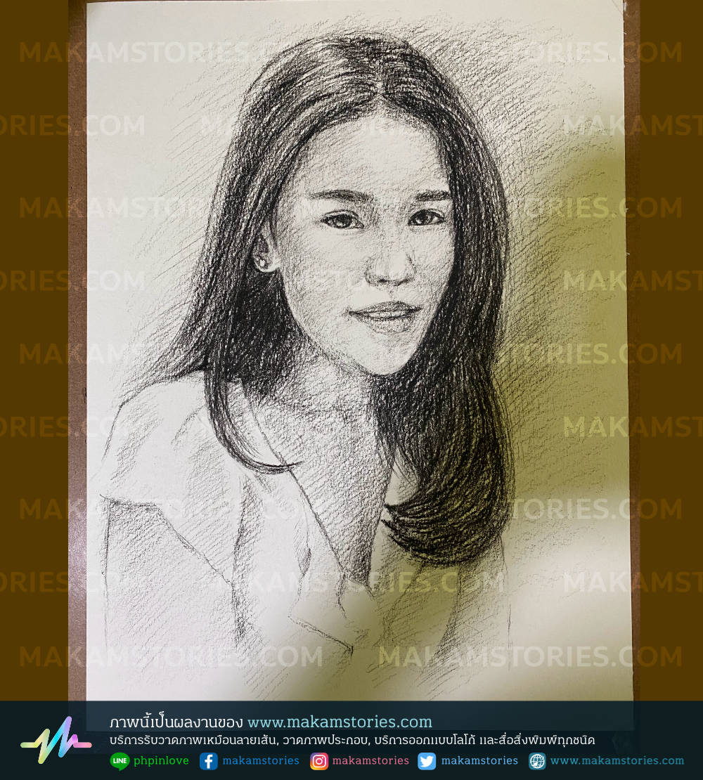 วาดภาพเหมือนลายเส้นดินสอ ภาพวาดลายเส้น Drawing Portrait