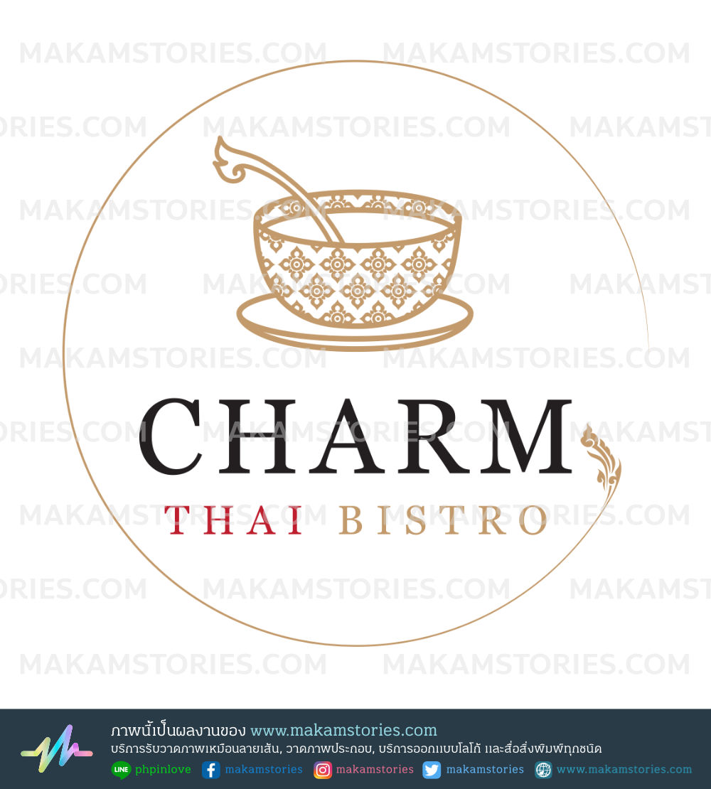 โลโก้ร้านอาหารไทย โลโก้ลายไทย Thai Restaurant Logo