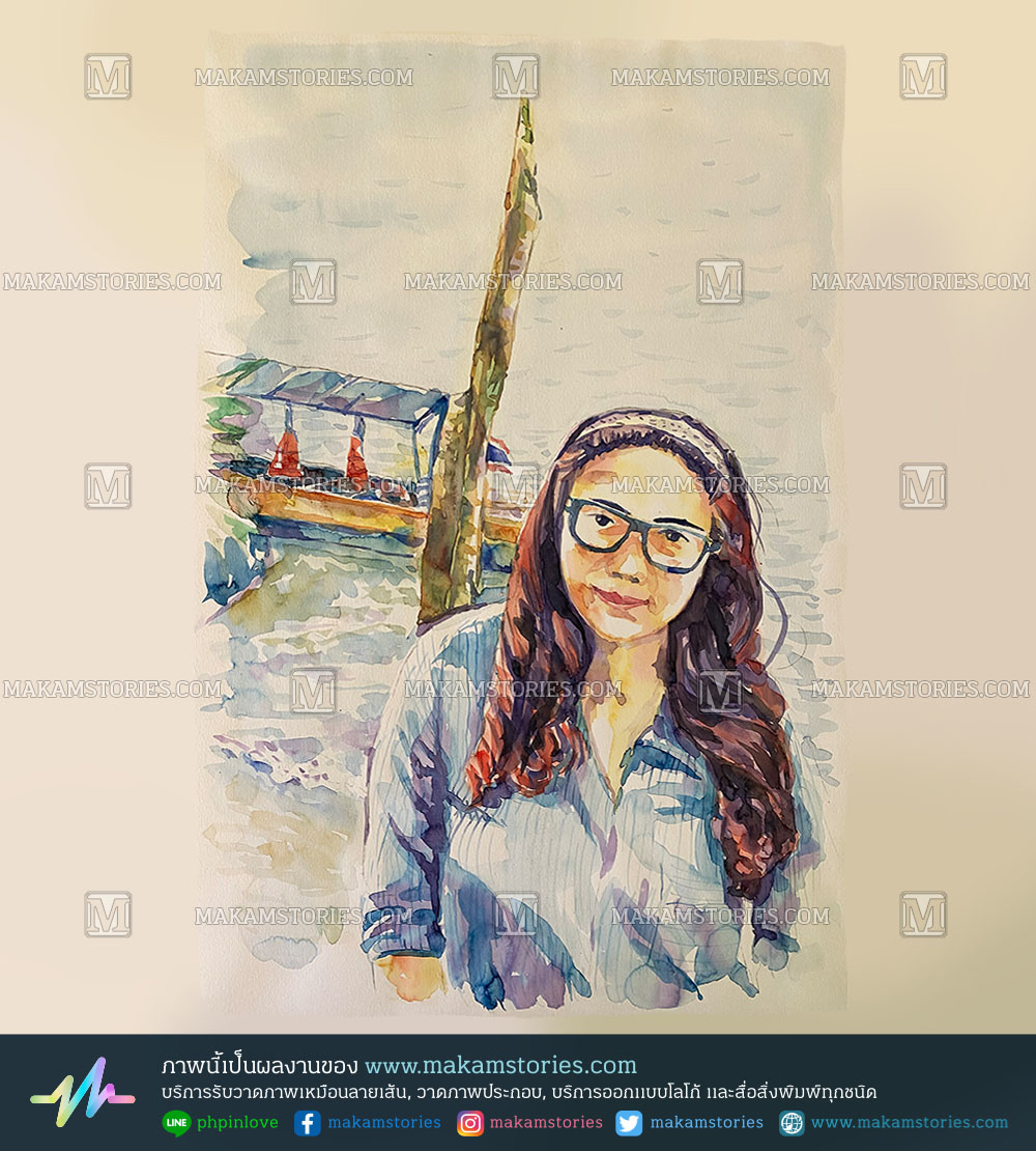วาดภาพเหมือนสีน้ำ วาดภาพคนเหมือน Watercolor Portrait