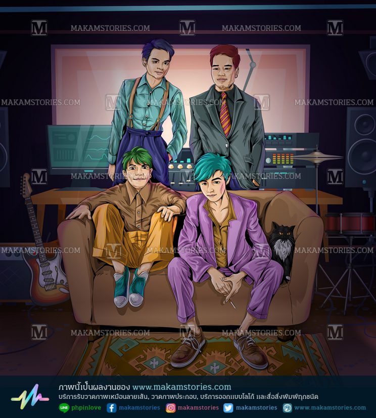 วาดภาพเหมือนสไตล์การ์ตูน สำหรับงานสกรีนเสื้อ T-Shirt Screen