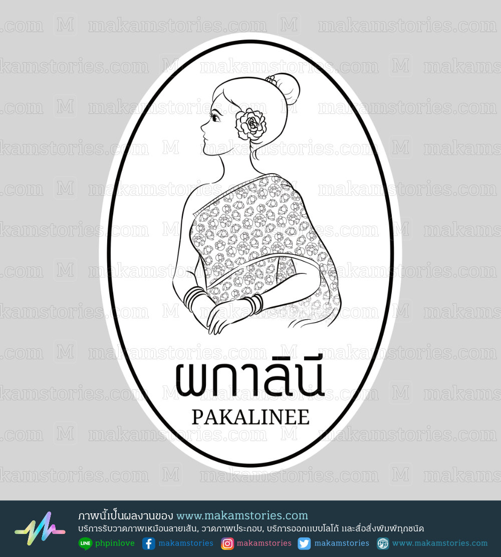 โลโก้น้ำหอม โลโก้ภาพวาดผู้หญิงไทย