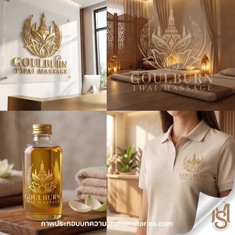 ตัวอย่างผลงานการออกแบบโลโก้ร้านนวดไทยแบบพรีเมียม