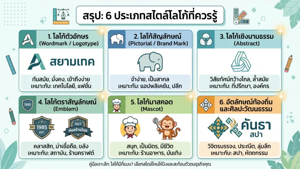 ประเภทสไตล์โลโก้ 6 ประเภทที่ควรรู้