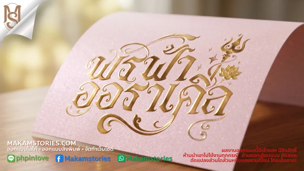 ออกแบบผลงานออกแบบโลโก้ไพ่ออราเคิล โลโก้ตัวอักษรประดิษฐ์ โลโก้สไตล์ไทยหรูหรา Luxury Logo