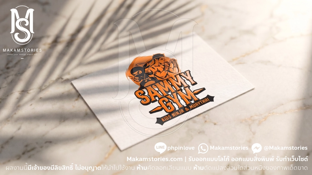 ผลงานออกแบบโลโก้ยิมมวยไทย โลโก้การ์ตูนนินจาและมวยไทย
