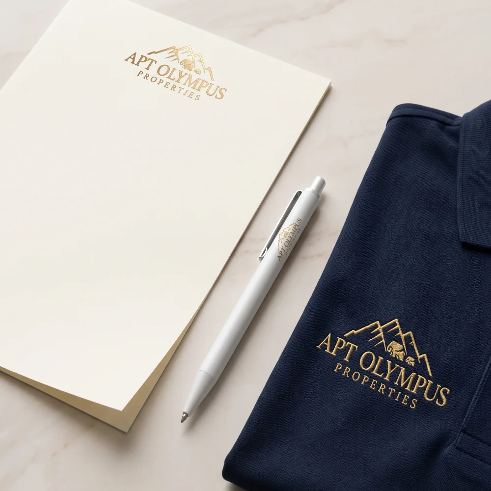 ตัวอย่าง Mockup โลโก้บริษัทอสังหาริมทรัพย์ Compaty Logo